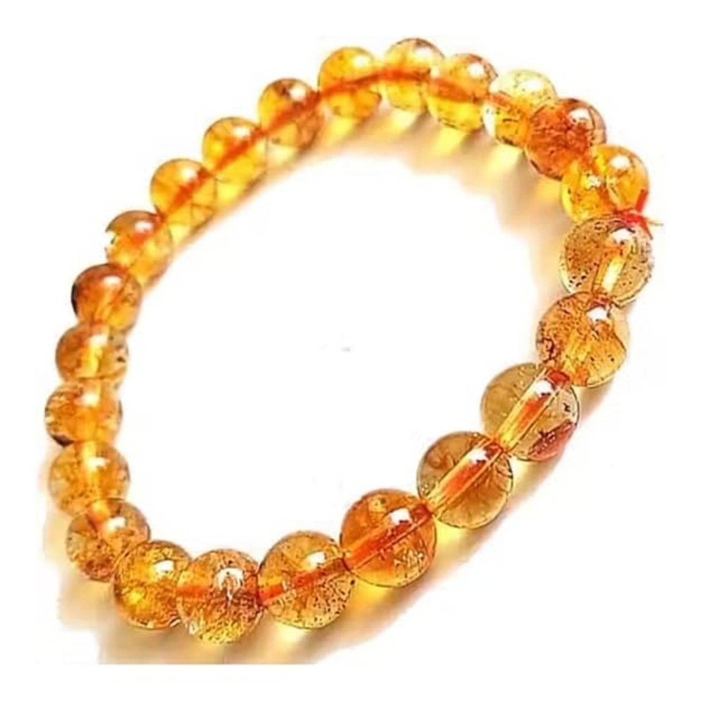 BRAHMAGYAAN Natural Amber Bracelet – Handmade Golden Amber Bead Stretch Bracelet for Warmth, Positivity & Timeless Elegance