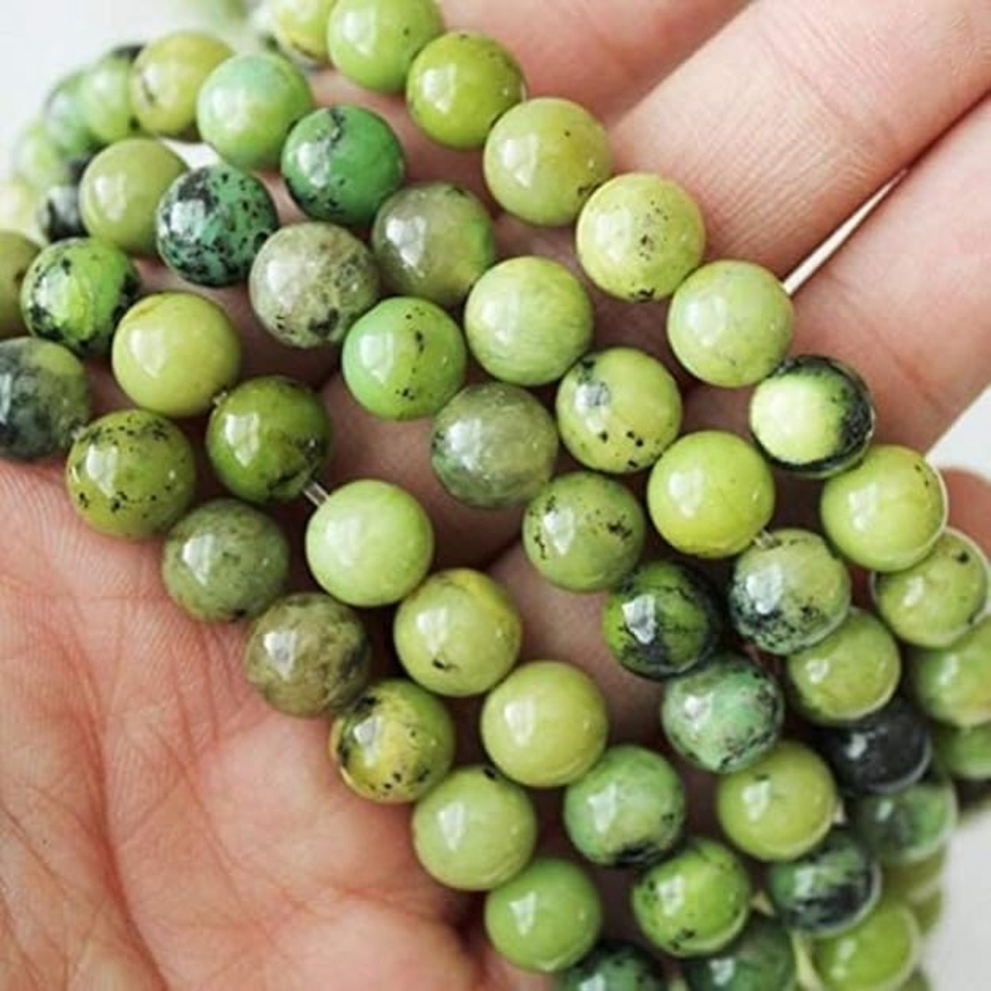 BRAHMAGYAAN Natural Chrysoprase Bracelet – Handmade Green Gemstone Bead Stretch Bracelet for Positivity, Growth & Everyday Elegance