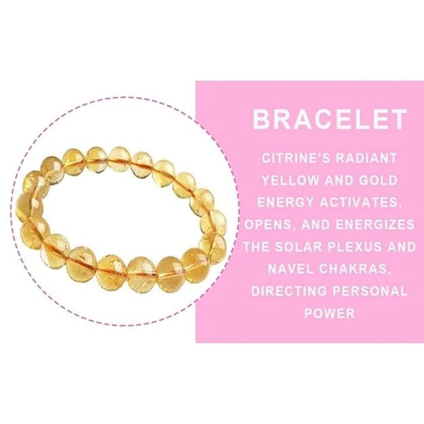 BRAHMAGYAAN Natural Citrine Bracelet – Handmade Citrine Gemstone Bead Stretch Bracelet for Abundance, Positivity & Everyday Elegance