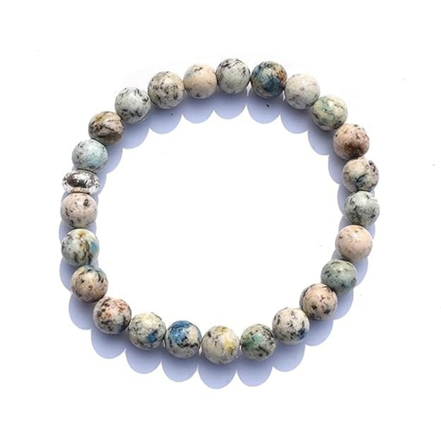 BRAHMAGYAAN Natural K2 Stone Bracelet – Handmade K2 Jasper Gemstone Bead Stretch Bracelet for Balance, Awareness & Everyday Elegance