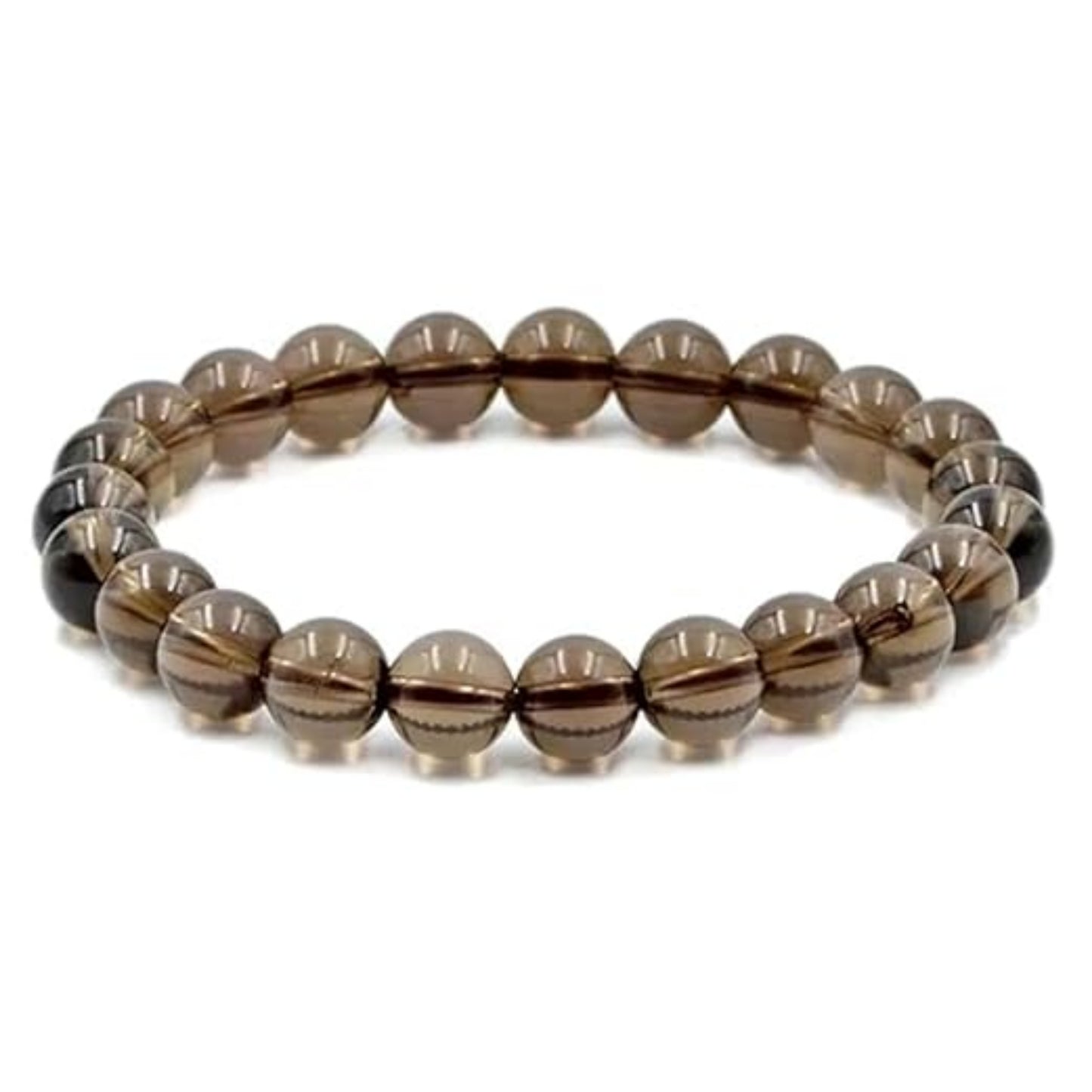 BRAHMAGYAAN Natural Smoky Quartz Bracelet – Handmade Smoky Quartz Gemstone Bead Stretch Bracelet for Grounding, Clarity & Everyday Elegance
