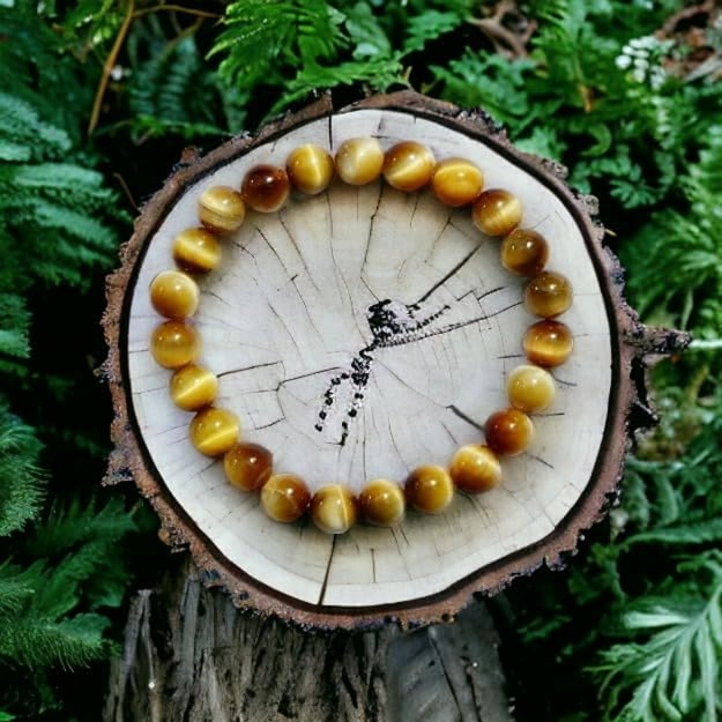 BRAHMAGYAAN Natural Tiger's Eye Bracelet – Handmade Tiger Eye Gemstone Bead Stretch Bracelet for Confidence, Courage & Everyday Elegance