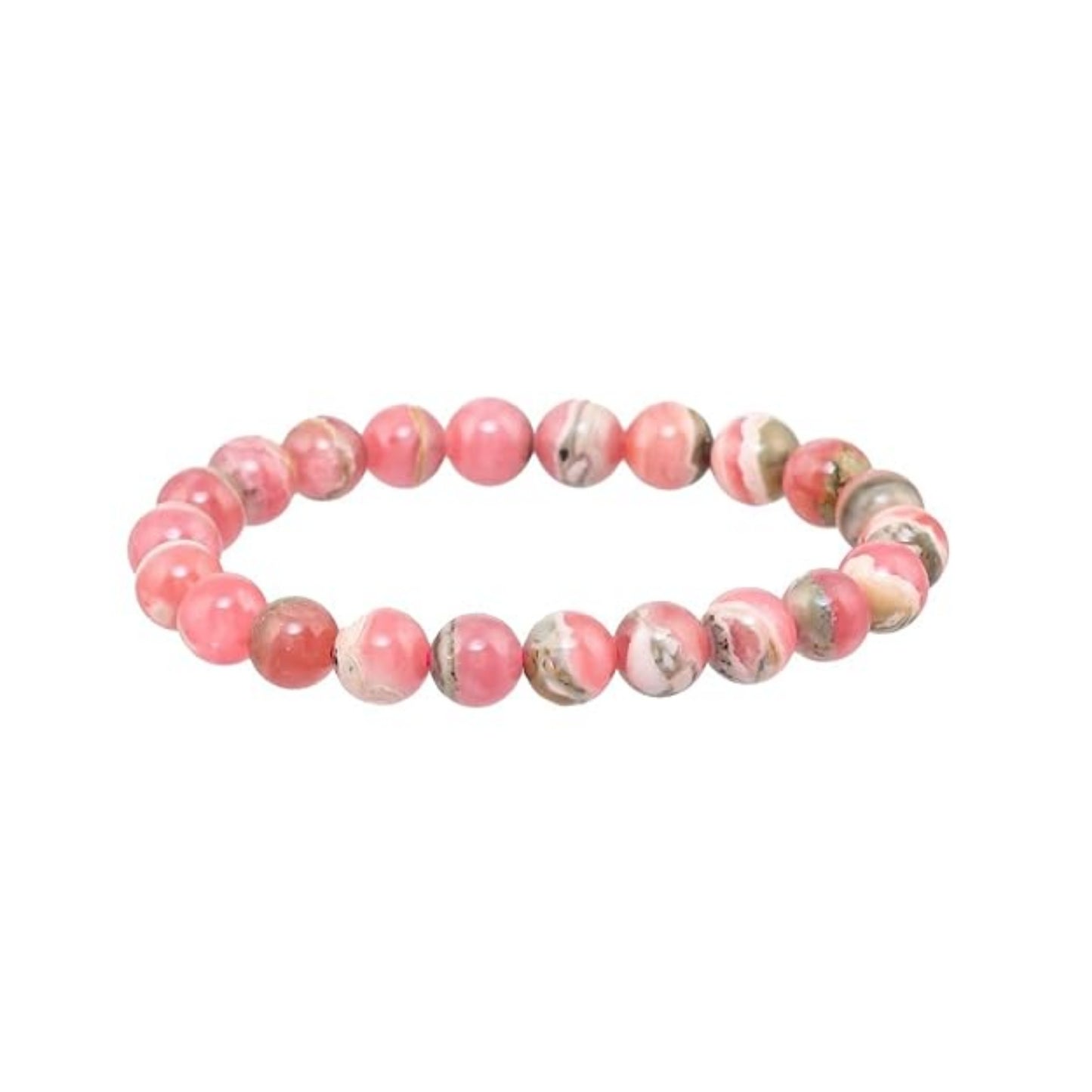 BRAHMAGYAAN Natural Red Cross Stone Bracelet – Handmade Red Gemstone Bead Stretch Bracelet for Strength, Courage & Everyday Style