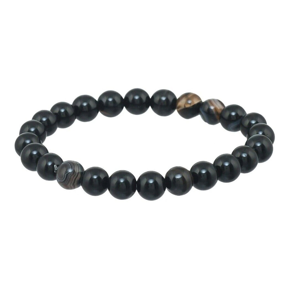 Brhmagyaan Black Obsidian Beads Bracelet