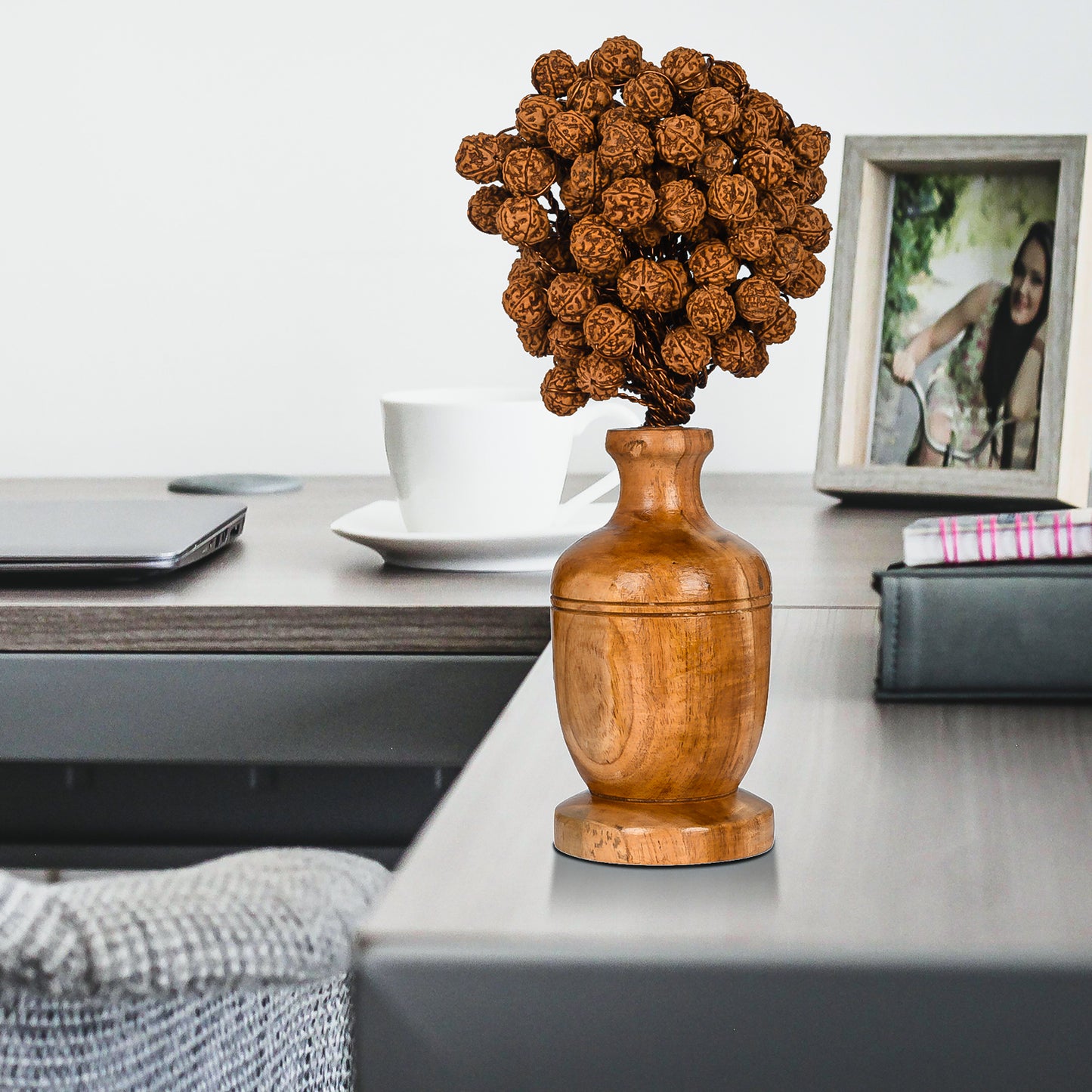 Rudraksha Flower Vase with 108 Beads for Divine Bliss