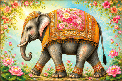 Brhmagyaan Royal Airavat Elephant – Divine Elephant Vastu Painting for North-East Direction | Strength, Prosperity & Positive Energy