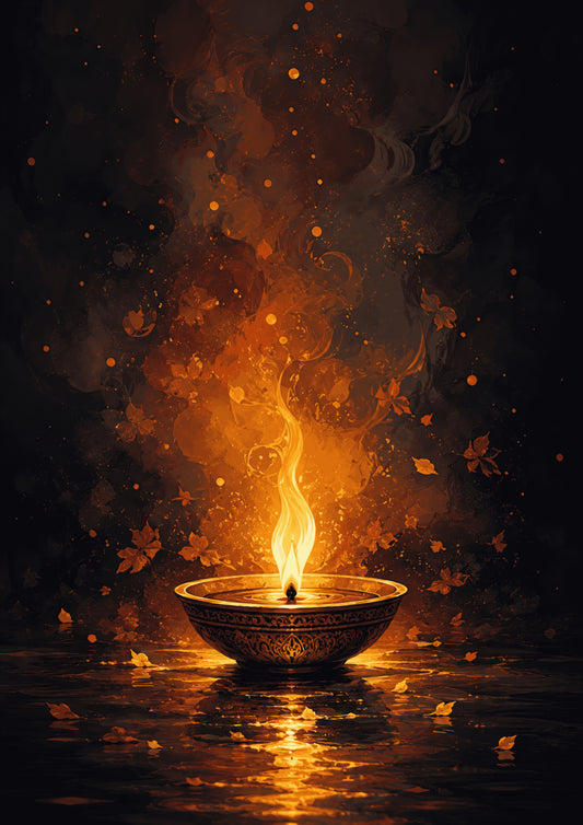 Brhmagyaan Sacred Fire – Divine Fire Element Vastu Painting for South-East Direction | Energy, Strength & Transformation