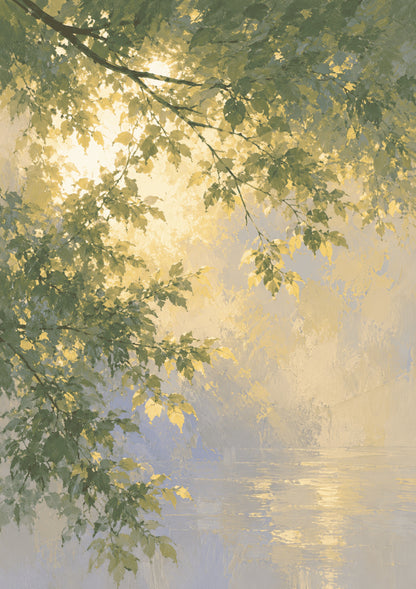Brhmagyaan Golden Misty Forest – Nature Vastu Painting for East Direction | Growth, Harmony & Positive Energy