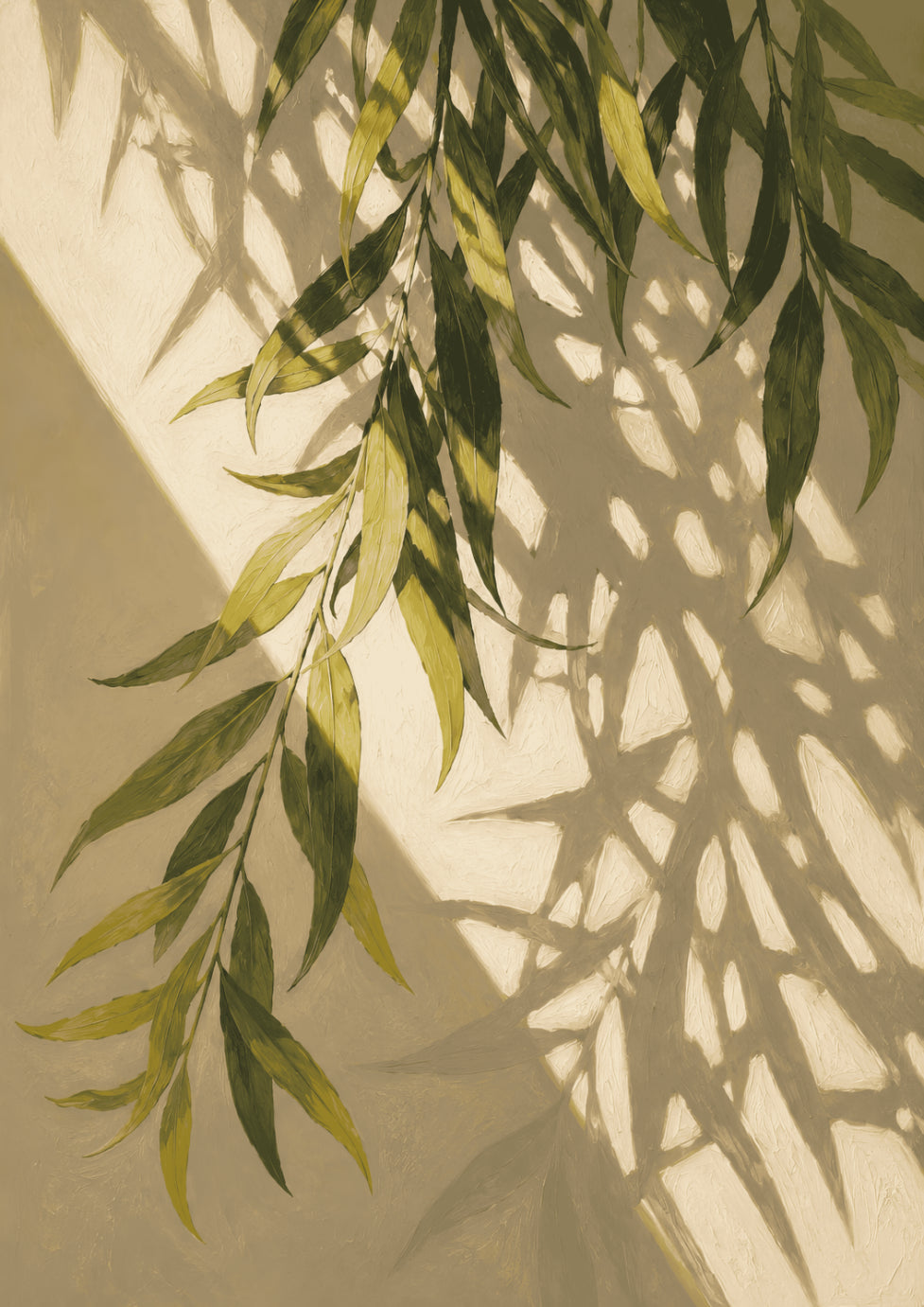 Brhmagyaan Bamboo Leaf Serenity – Nature Vastu Painting for East Direction | Growth, Harmony & Positive Energy