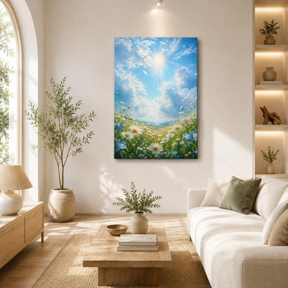 Brhmagyaan Peaceful Sky – Serene Blue Landscape Painting for Calmness, Harmony & Positive Energy