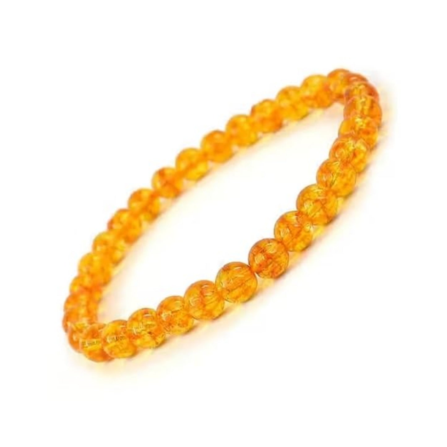 BRAHMAGYAAN Natural Amber Bracelet – Handmade Golden Amber Bead Stretch Bracelet for Warmth, Positivity & Timeless Elegance