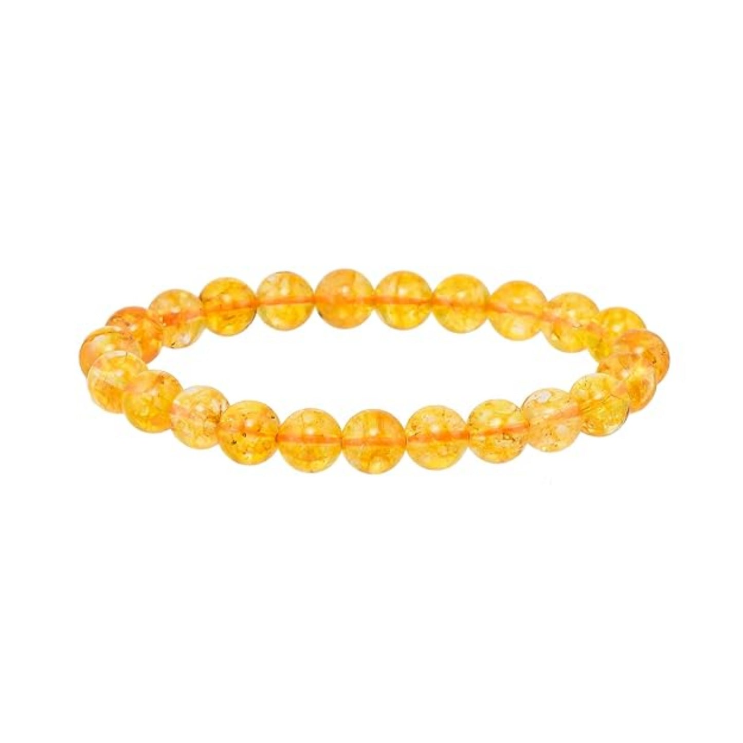 BRAHMAGYAAN Natural Citrine Bracelet – Handmade Yellow Gemstone Bead Stretch Bracelet for Abundance, Positivity & Everyday Elegance