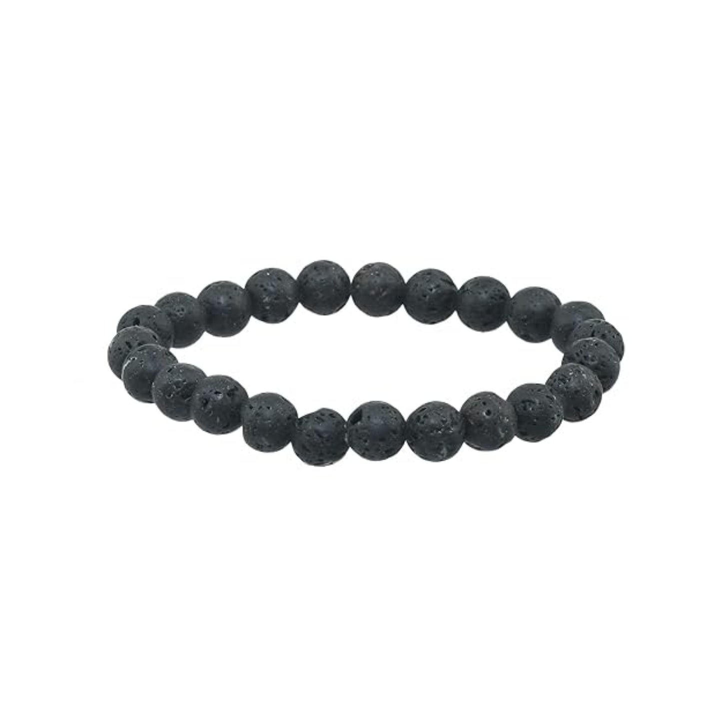 BRAHMAGYAAN Natural Lava Stone Bracelet – Handmade Volcanic Bead Stretch Bracelet for Strength, Grounding & Everyday Wear