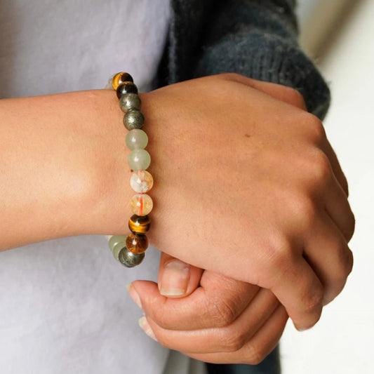BRAHMAGYAAN 5 Beads Bracelet – Handmade Minimalist Bead Stretch Bracelet for Balance, Style & Everyday Elegance