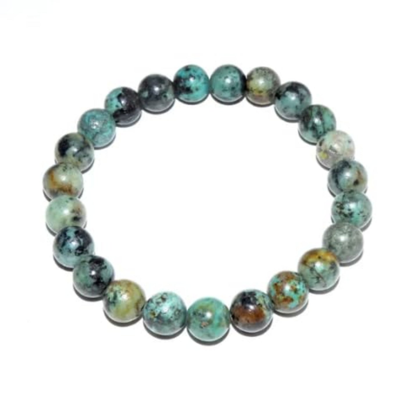 BRAHMAGYAAN Natural African Turquoise Bracelet – Handmade African Turquoise Gemstone Bead Stretch Bracelet for Growth, Transformation & Everyday Elegance