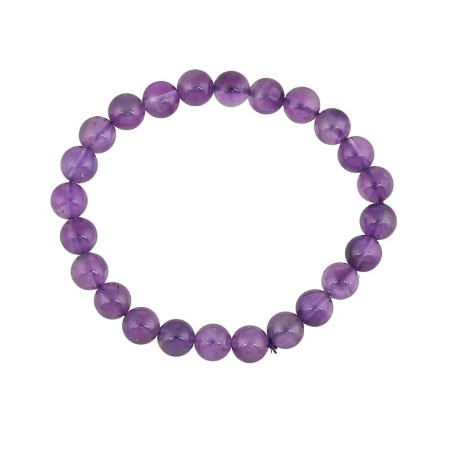 BRAHMAGYAAN Natural Amethyst Bracelet – Handmade Amethyst Gemstone Bead Stretch Bracelet for Calmness, Clarity & Everyday Elegance
