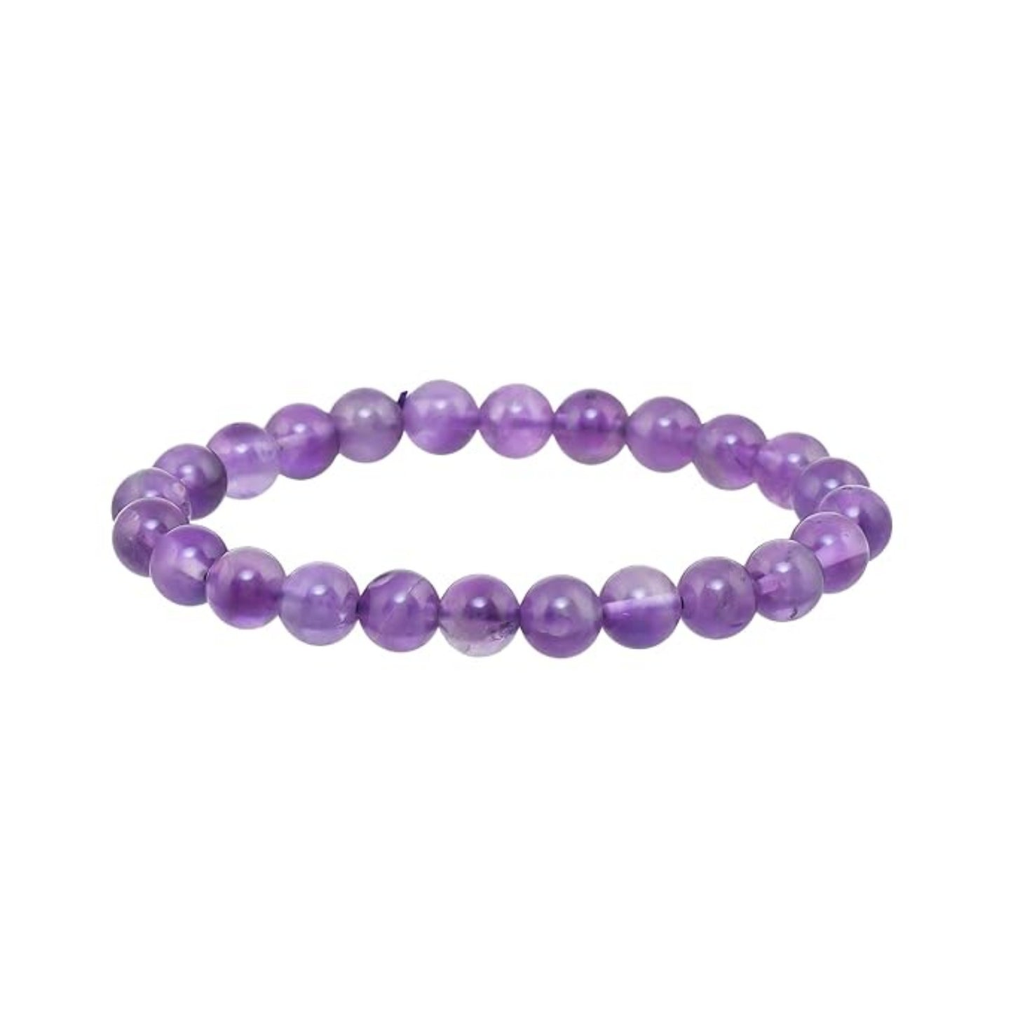 BRAHMAGYAAN Natural Amethyst Bracelet – Handmade Amethyst Gemstone Bead Stretch Bracelet for Calmness, Clarity & Everyday Elegance