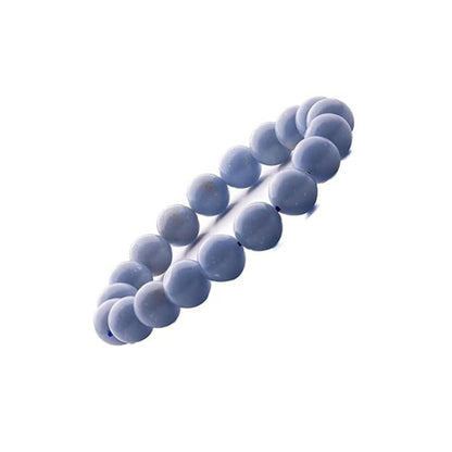 BRAHMAGYAAN Natural Angelite Bracelet – Handmade Blue Angelite Gemstone Bead Stretch Bracelet for Peace, Serenity & Everyday Elegance