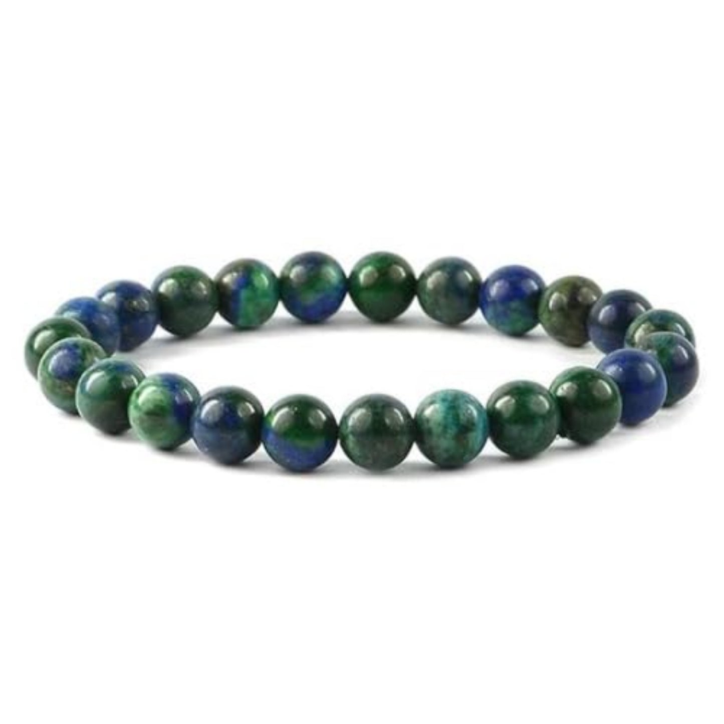 BRAHMAGYAAN Natural Azurite Bracelet – Handmade Azurite Gemstone Bead Stretch Bracelet for Wisdom, Clarity & Everyday Elegance