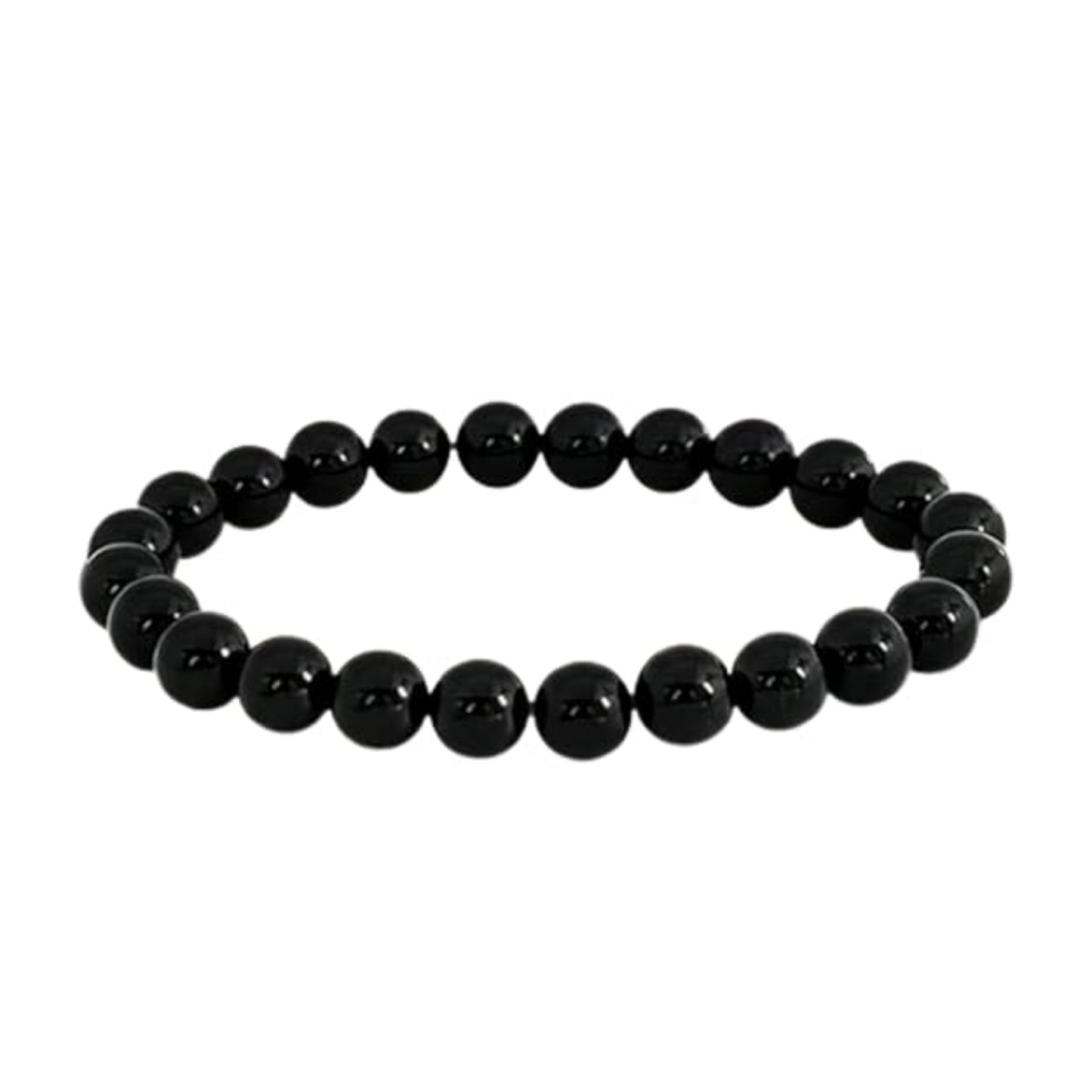 BRAHMAGYAAN Natural Black Tourmaline Bracelet – Handmade Black Gemstone Bead Stretch Bracelet for Protection, Grounding & Everyday Wear