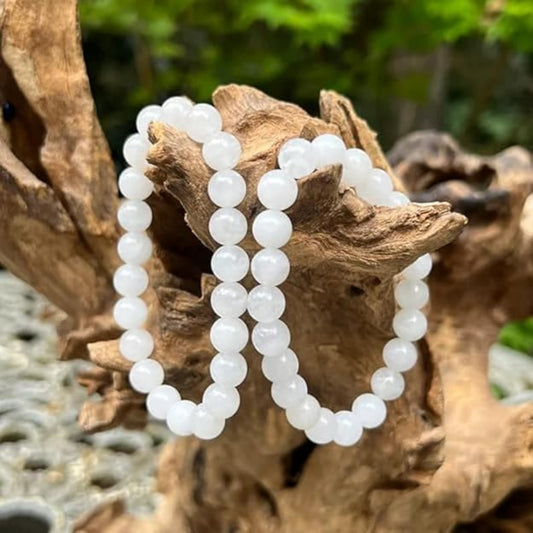 BRAHMAGYAAN Natural Botswana Agate Bracelet – Handmade Grey Banded Gemstone Bead Stretch Bracelet for Balance, Strength & Everyday Elegance
