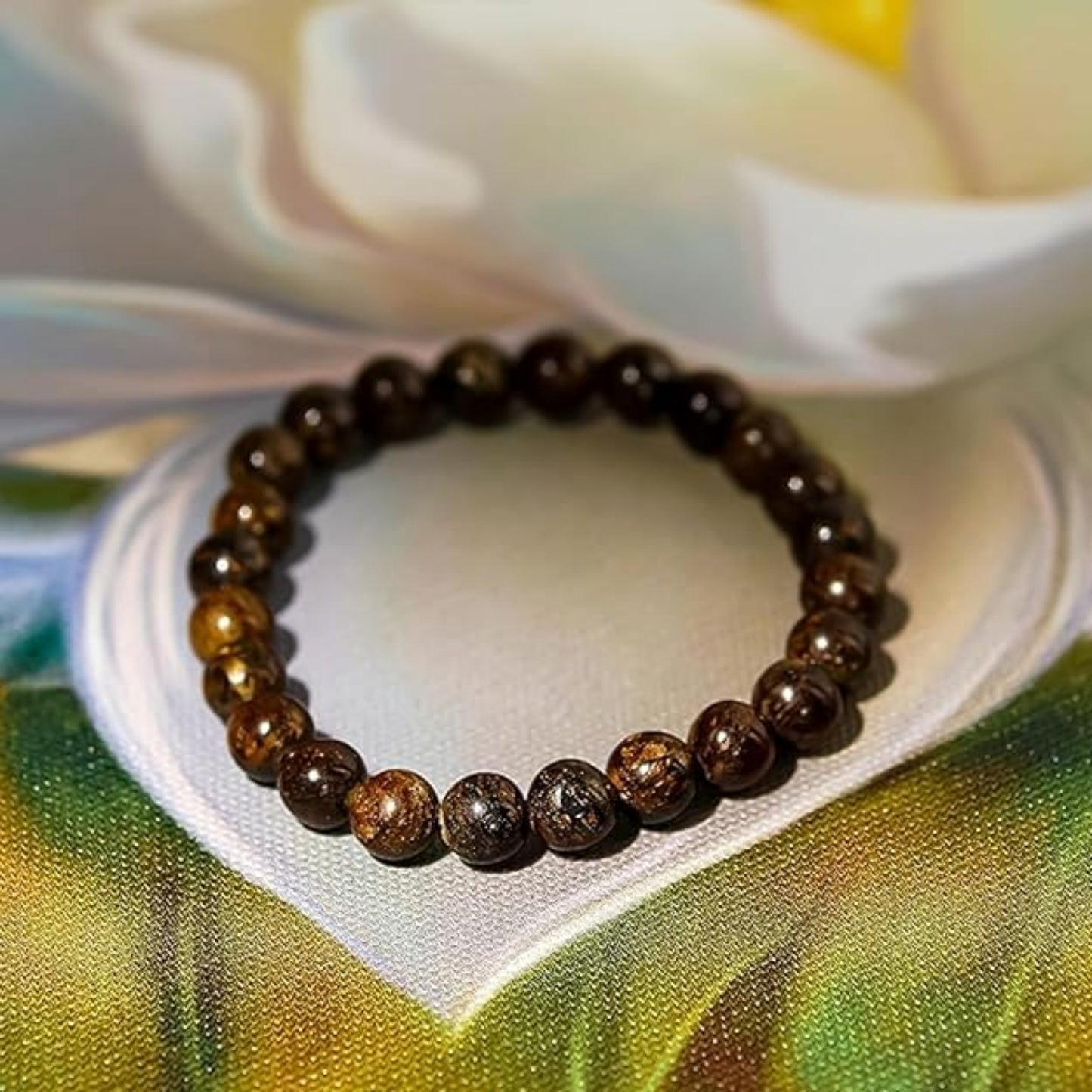 BRAHMAGYAAN Natural Bronzite Bracelet – Handmade Bronzite Gemstone Bead Stretch Bracelet for Confidence, Stability & Everyday Elegance