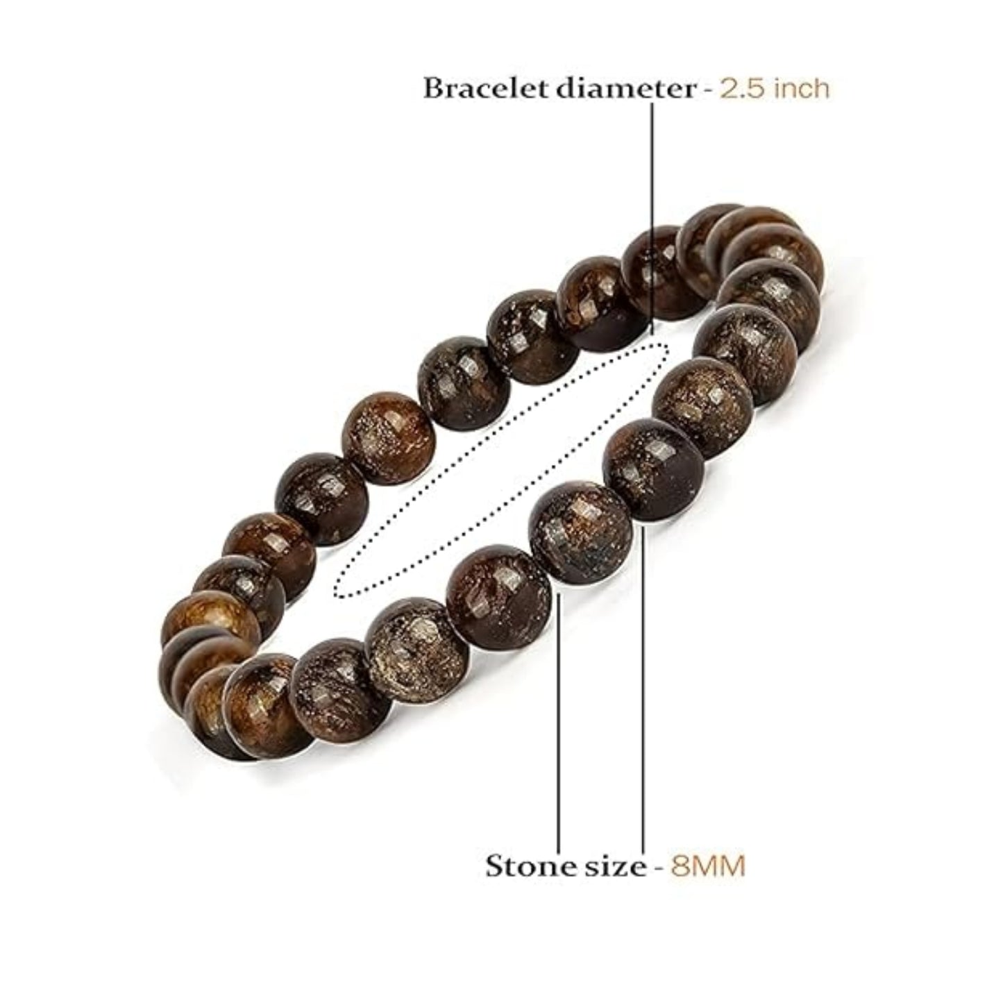 BRAHMAGYAAN Natural Bronzite Bracelet – Handmade Bronzite Gemstone Bead Stretch Bracelet for Confidence, Stability & Everyday Elegance
