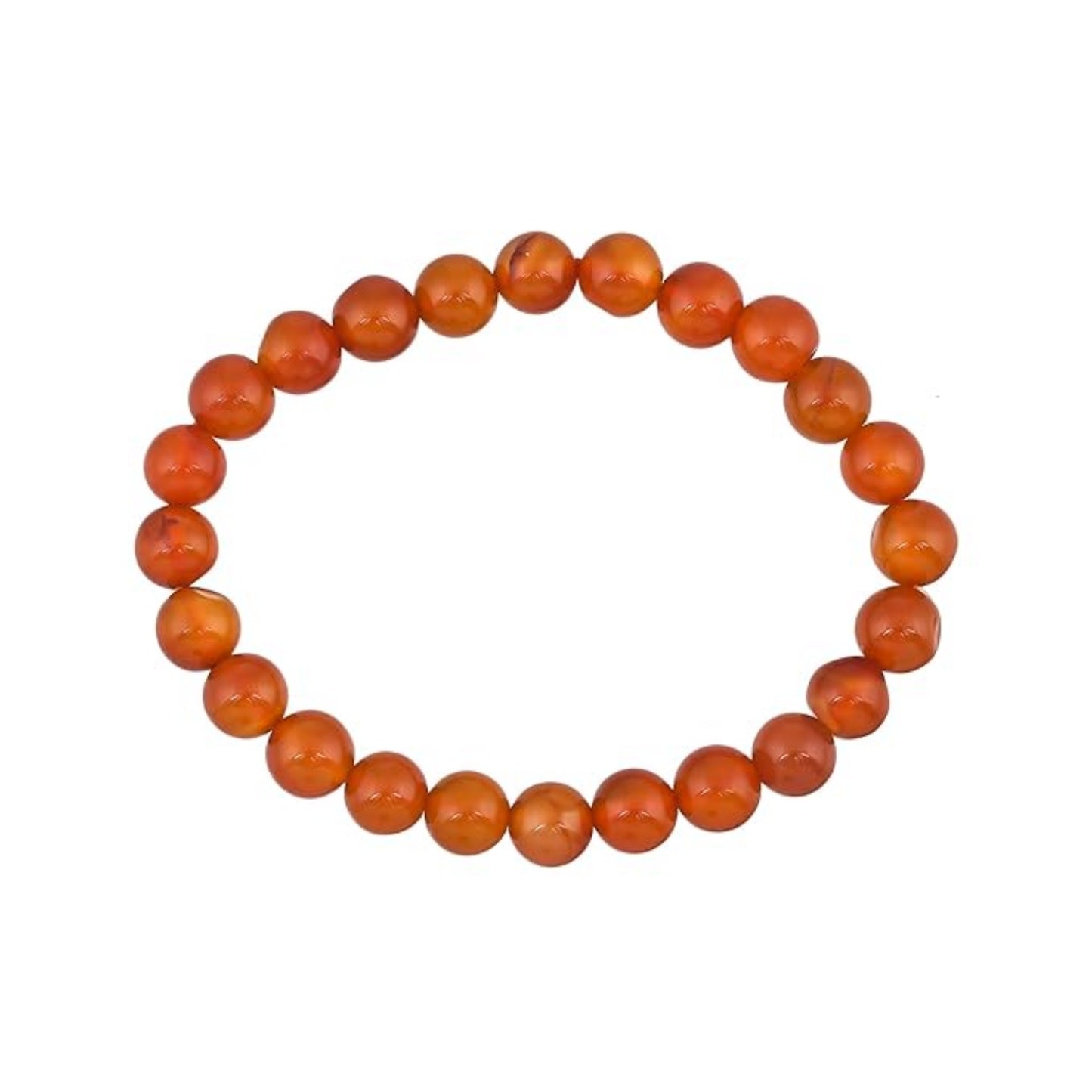 BRAHMAGYAAN Natural Carnelian Bracelet – Handmade Carnelian Gemstone Bead Stretch Bracelet for Courage, Vitality & Everyday Elegance