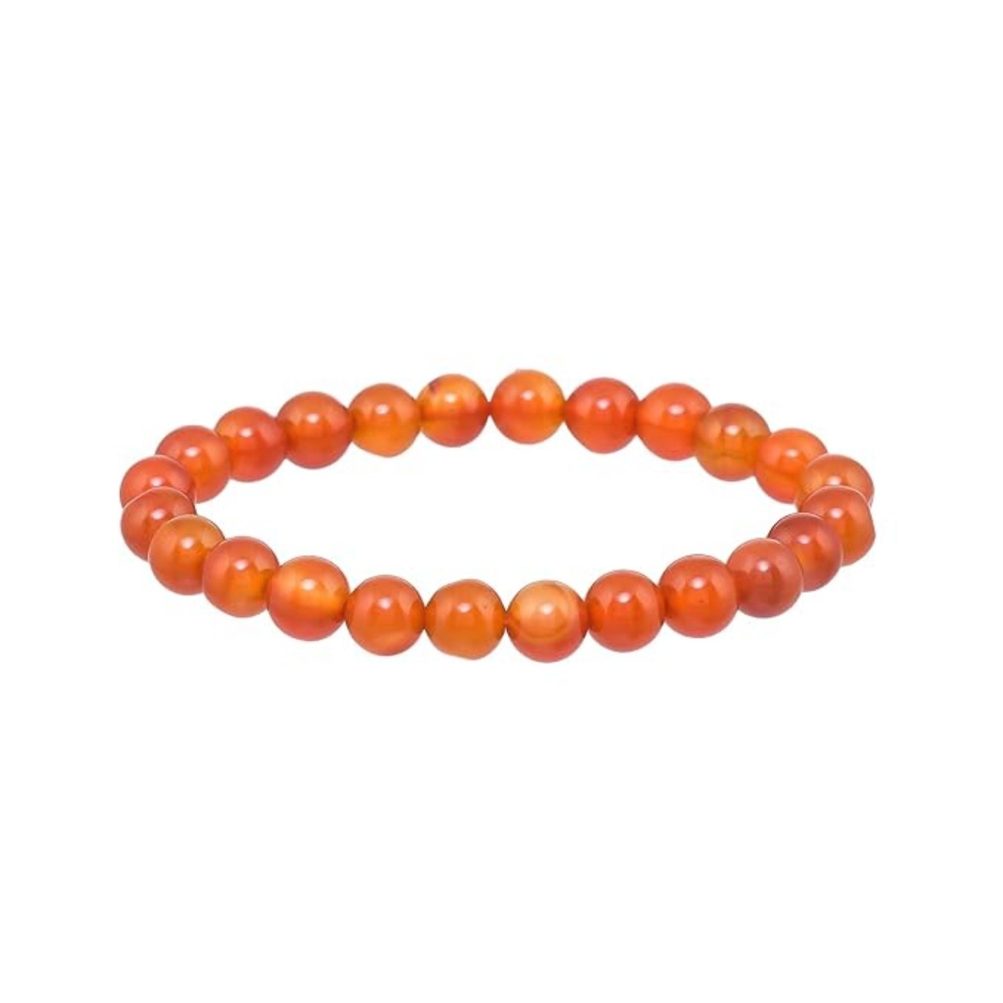 BRAHMAGYAAN Natural Carnelian Bracelet – Handmade Carnelian Gemstone Bead Stretch Bracelet for Courage, Vitality & Everyday Elegance