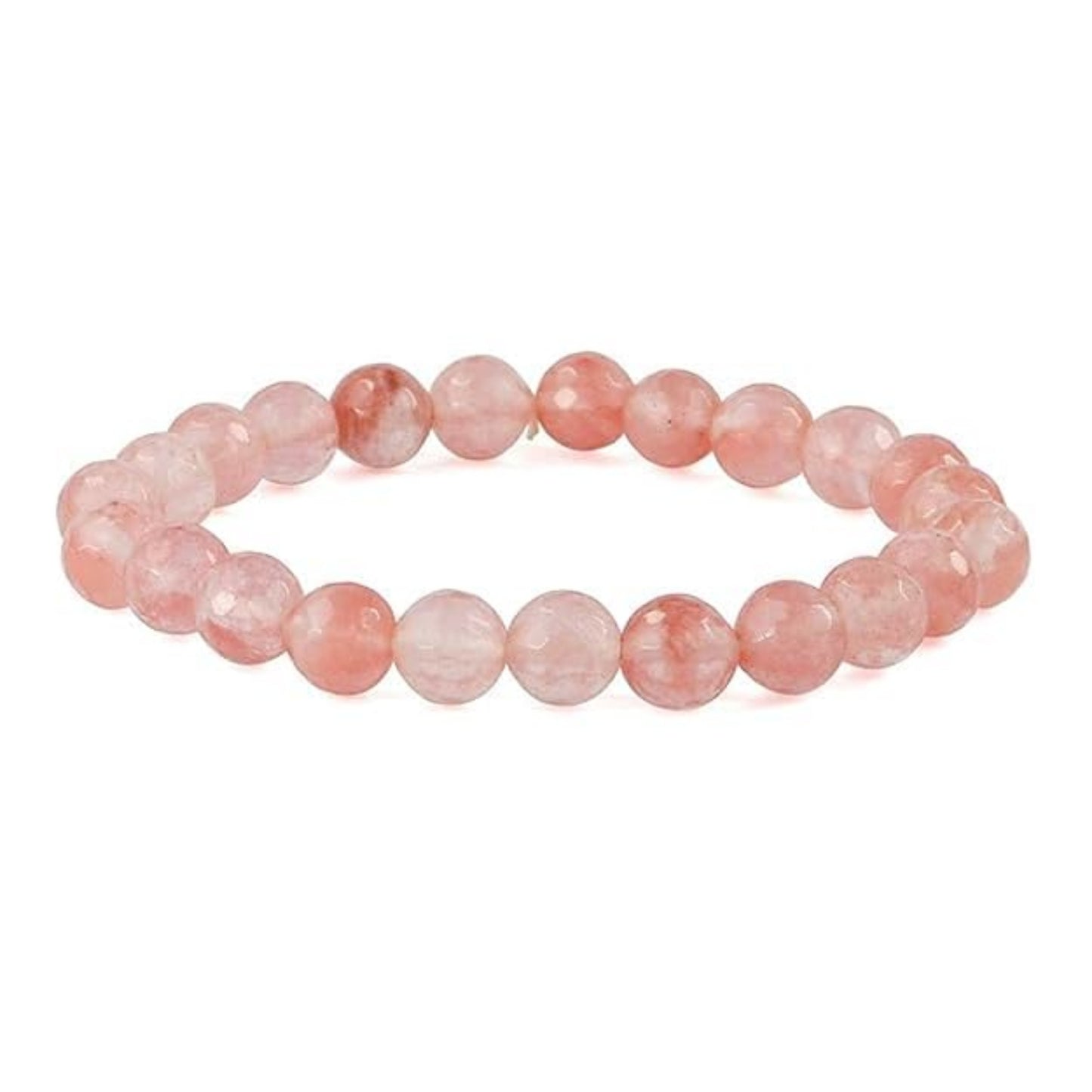 BRAHMAGYAAN Natural Cherry Quartz Bracelet – Handmade Pink Gemstone Bead Stretch Bracelet for Positivity, Joy & Everyday Elegance