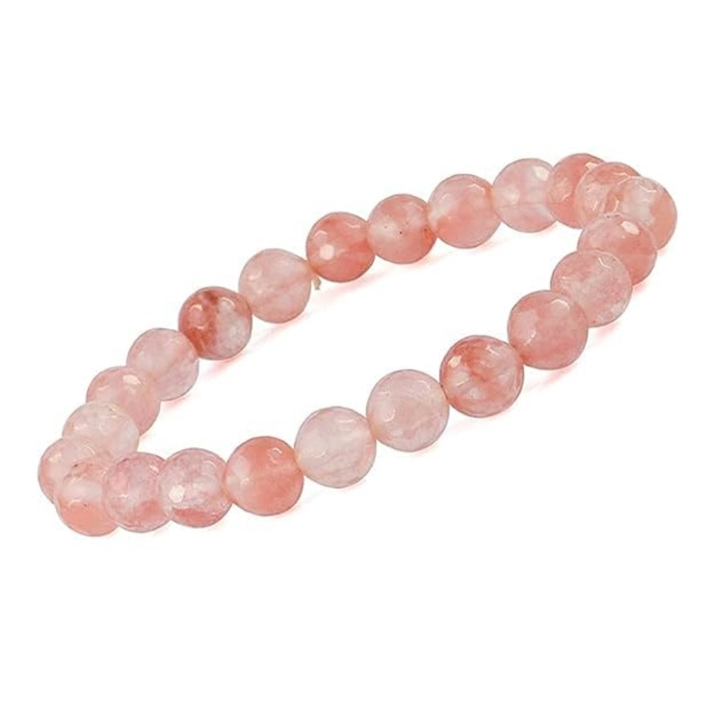 BRAHMAGYAAN Natural Cherry Quartz Bracelet – Handmade Pink Gemstone Bead Stretch Bracelet for Positivity, Joy & Everyday Elegance