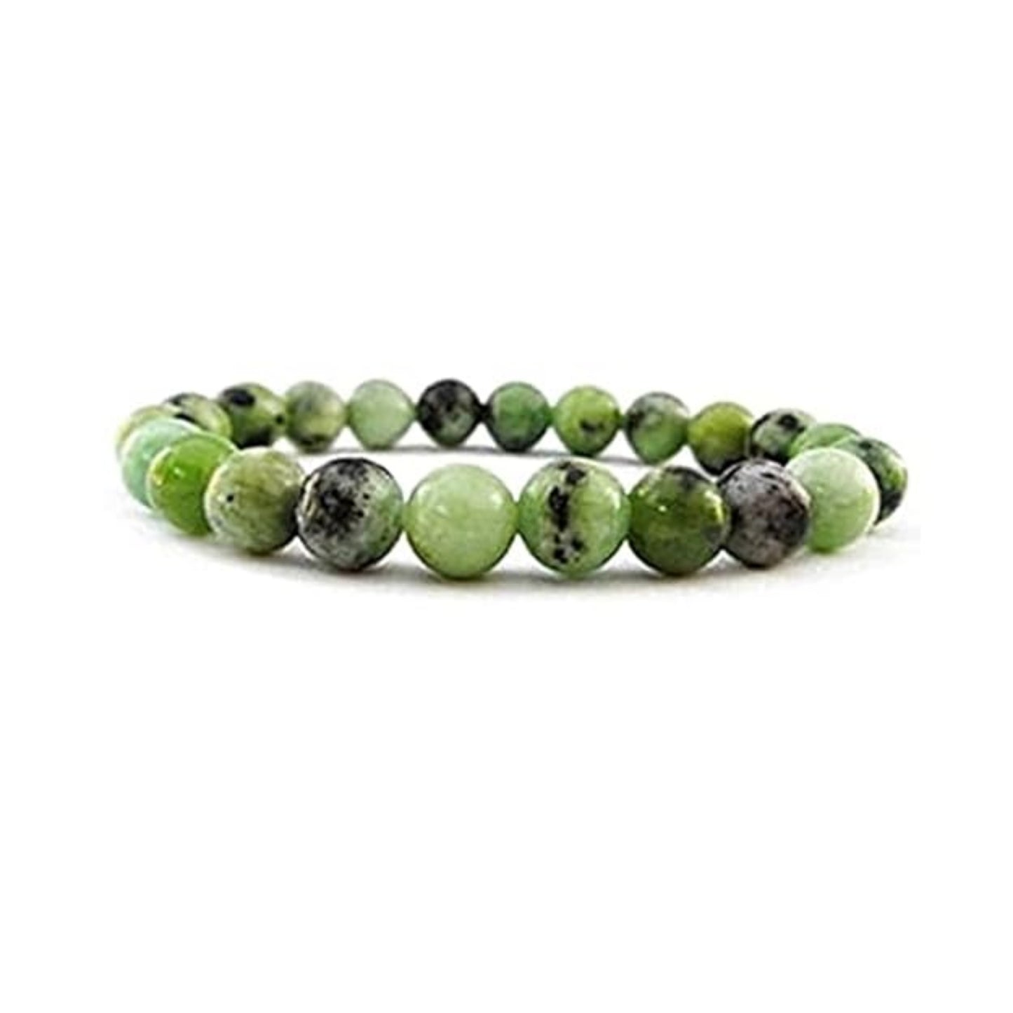 BRAHMAGYAAN Natural Chrysoprase Bracelet – Handmade Green Gemstone Bead Stretch Bracelet for Positivity, Growth & Everyday Elegance