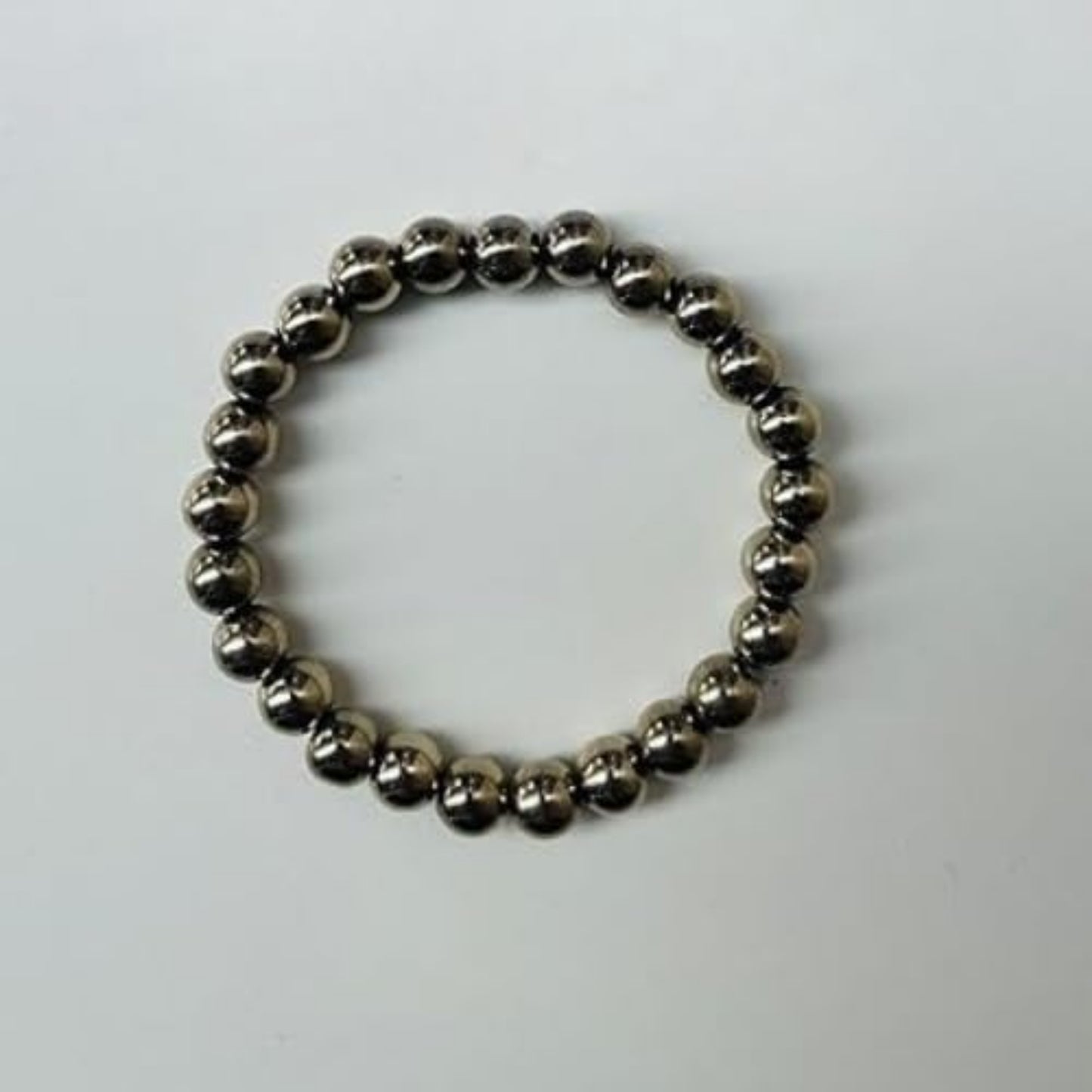 BRAHMAGYAAN Natural Hematite Bracelet – Handmade Hematite Gemstone Bead Stretch Bracelet for Strength, Focus & Everyday Elegance