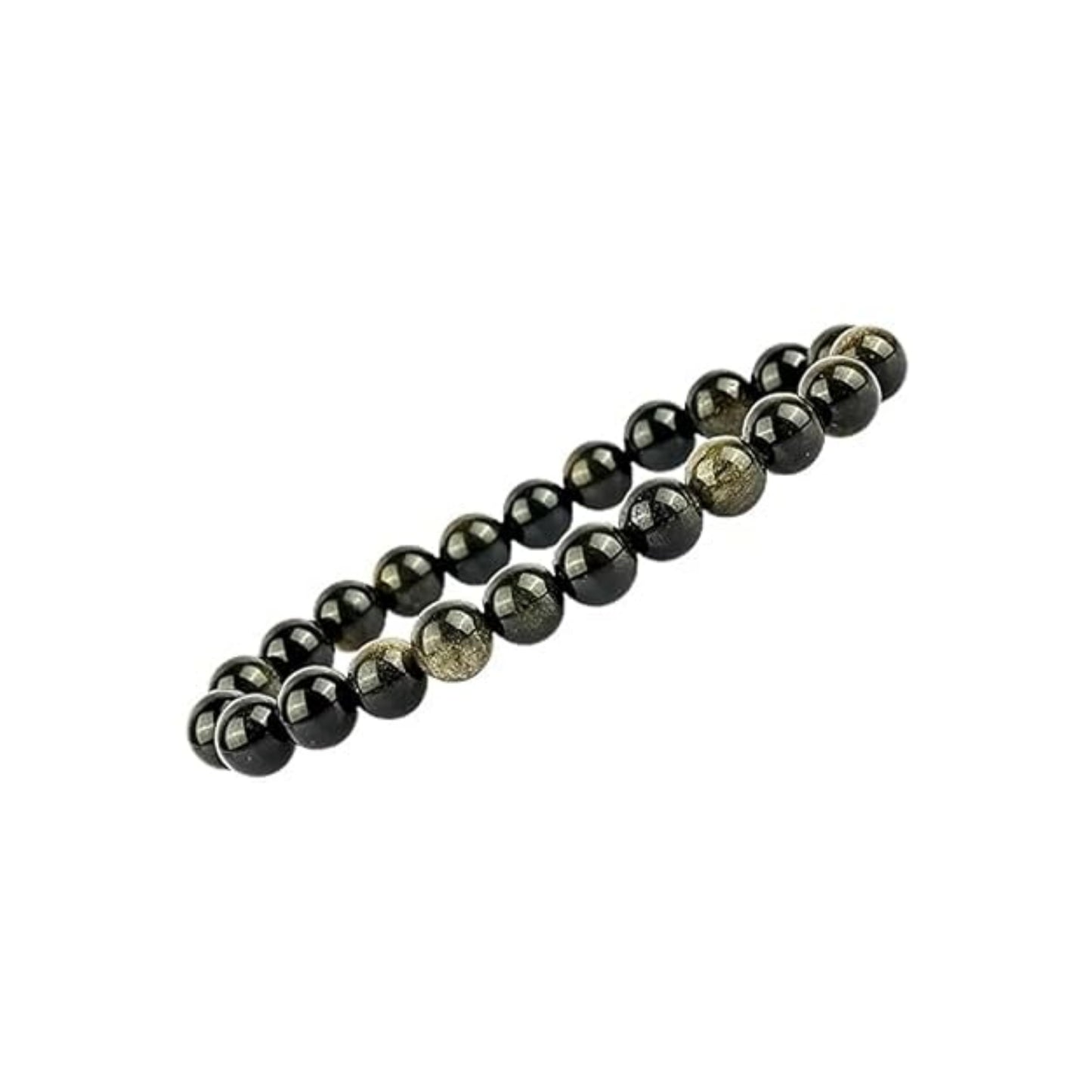 BRAHMAGYAAN Natural Golden Obsidian Bracelet – Handmade Golden Sheen Obsidian Gemstone Bead Stretch Bracelet for Protection, Confidence & Everyday Elegance