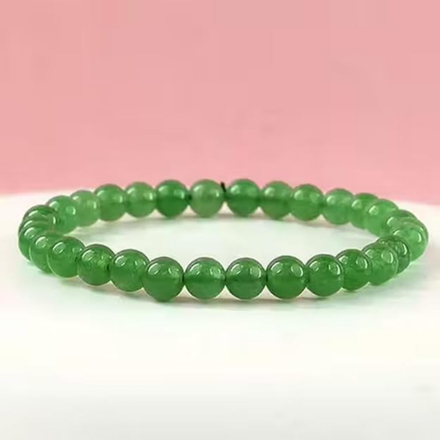 BRAHMAGYAAN Natural Green Aventurine Bracelet – Handmade Green Gemstone Bead Stretch Bracelet for Prosperity, Growth & Everyday Elegance