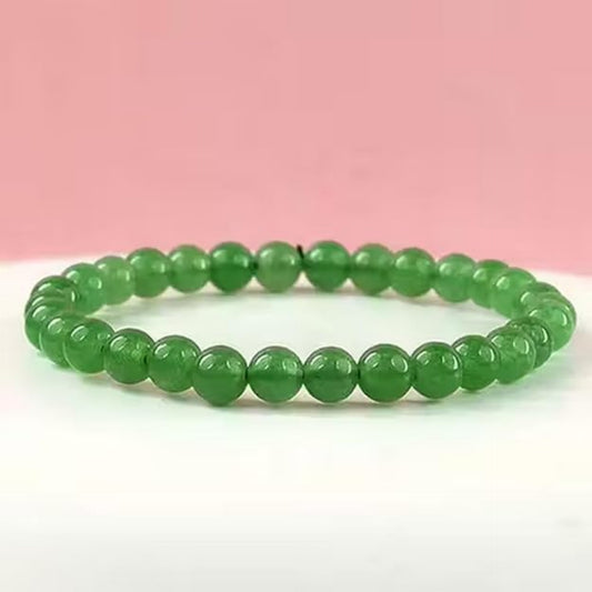 BRAHMAGYAAN Natural Green Aventurine Bracelet – Handmade Green Gemstone Bead Stretch Bracelet for Prosperity, Growth & Everyday Elegance