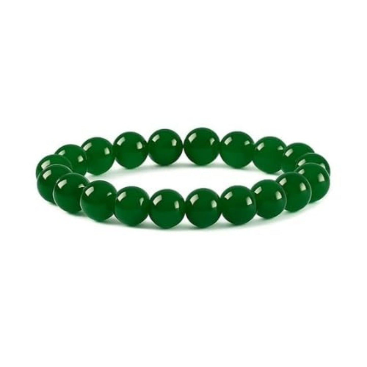 BRAHMAGYAAN Natural Green Jade Bracelet – Handmade Green Jade Gemstone Bead Stretch Bracelet for Harmony, Prosperity & Everyday Elegance