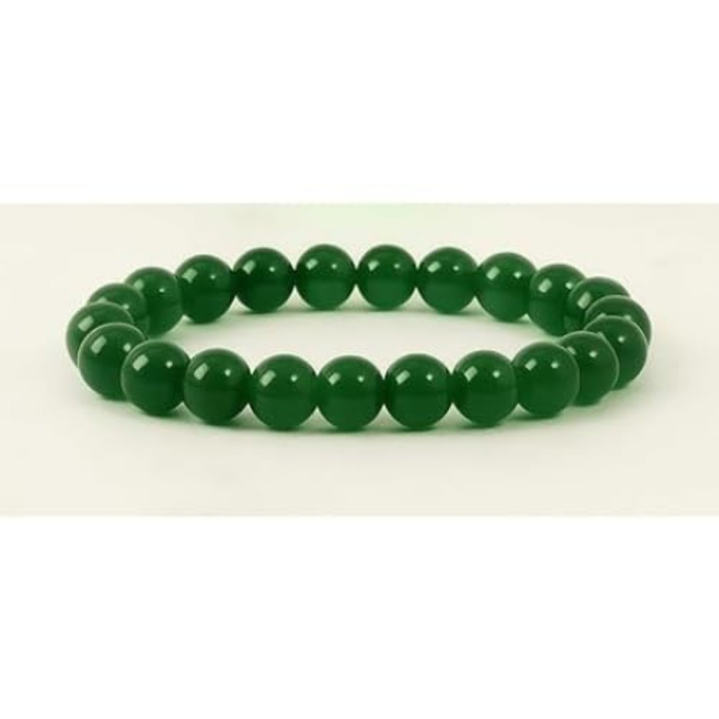 BRAHMAGYAAN Natural Green Jade Bracelet – Handmade Green Jade Gemstone Bead Stretch Bracelet for Harmony, Prosperity & Everyday Elegance