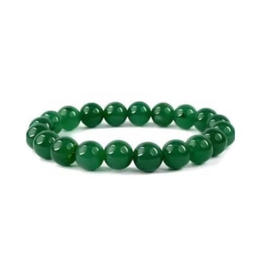 BRAHMAGYAAN Natural Green Jade Bracelet – Handmade Green Jade Gemstone Bead Stretch Bracelet for Harmony, Prosperity & Everyday Elegance