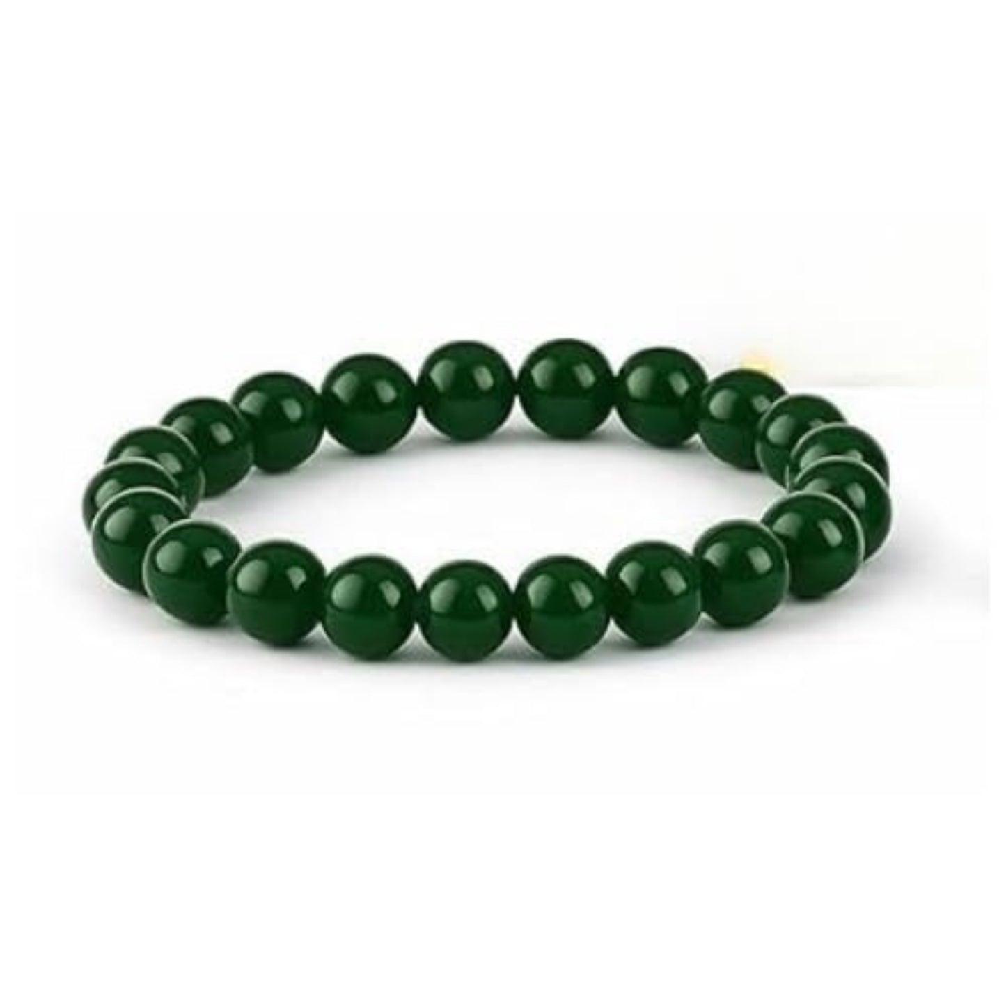 BRAHMAGYAAN Natural Green Jade Bracelet – Handmade Green Jade Gemstone Bead Stretch Bracelet for Harmony, Prosperity & Everyday Elegance
