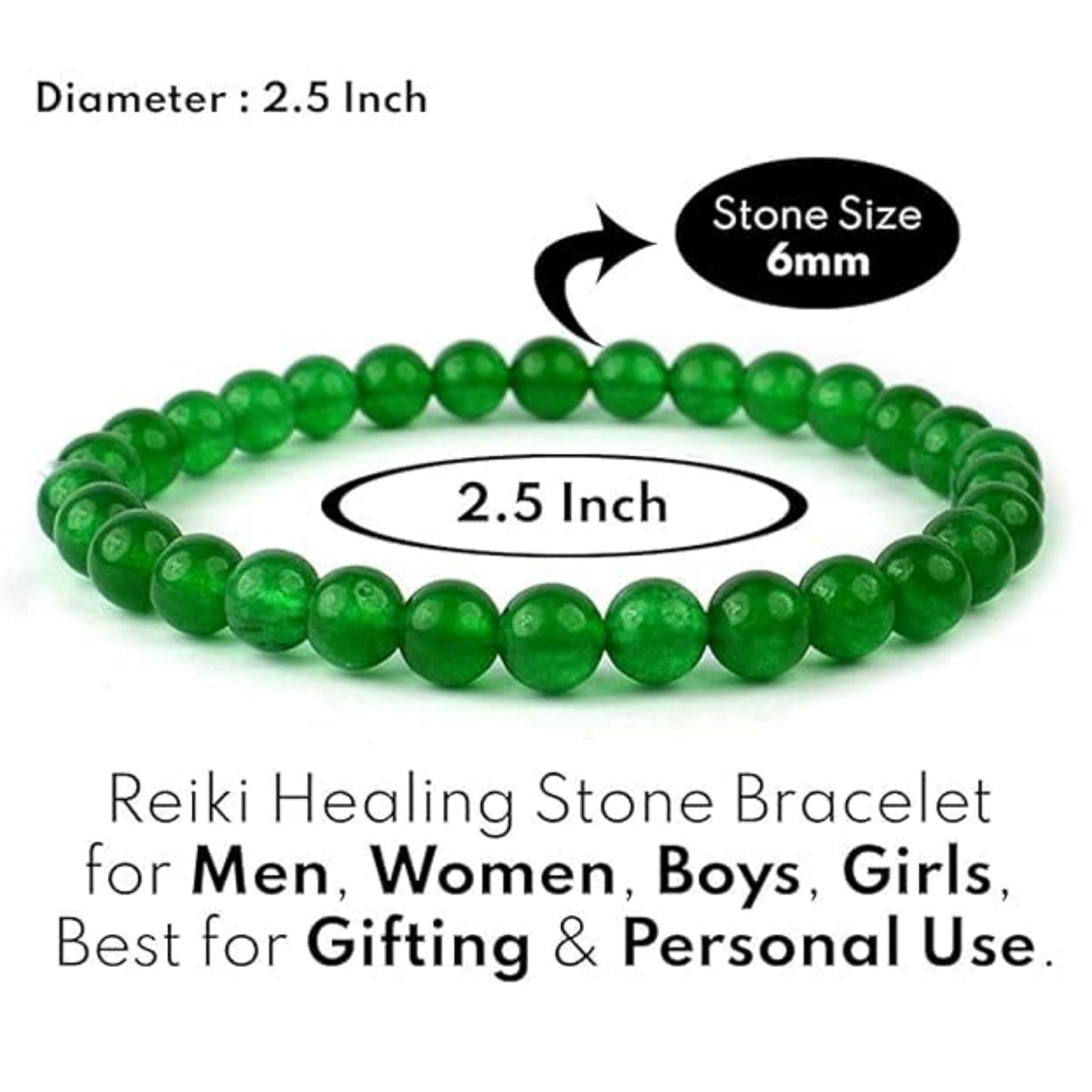 BRAHMAGYAAN Natural Green Onyx Bracelet – Handmade Green Onyx Gemstone Bead Stretch Bracelet for Strength, Confidence & Everyday Elegance