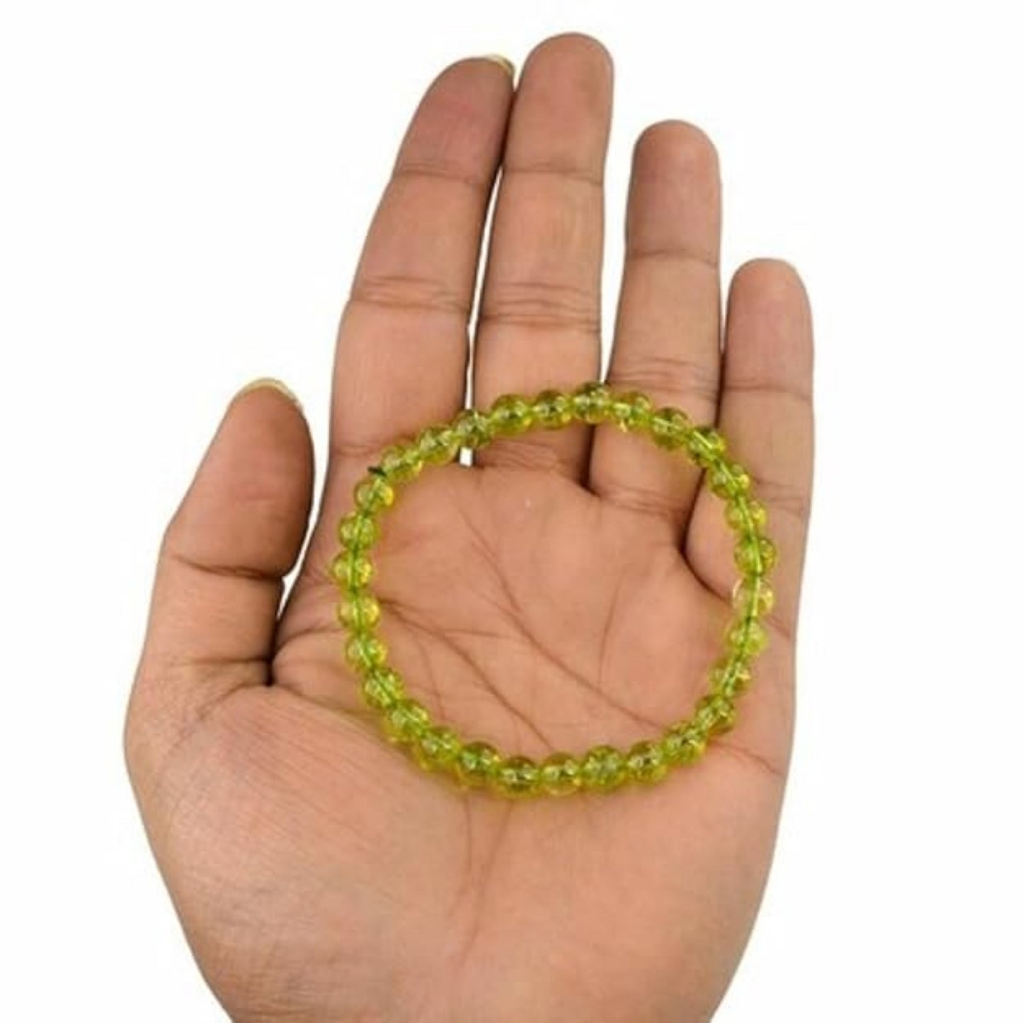 BRAHMAGYAAN Hydro Peridot Bracelet – Handmade Hydro Peridot Gemstone Bead Stretch Bracelet for Prosperity, Positivity & Everyday Elegance