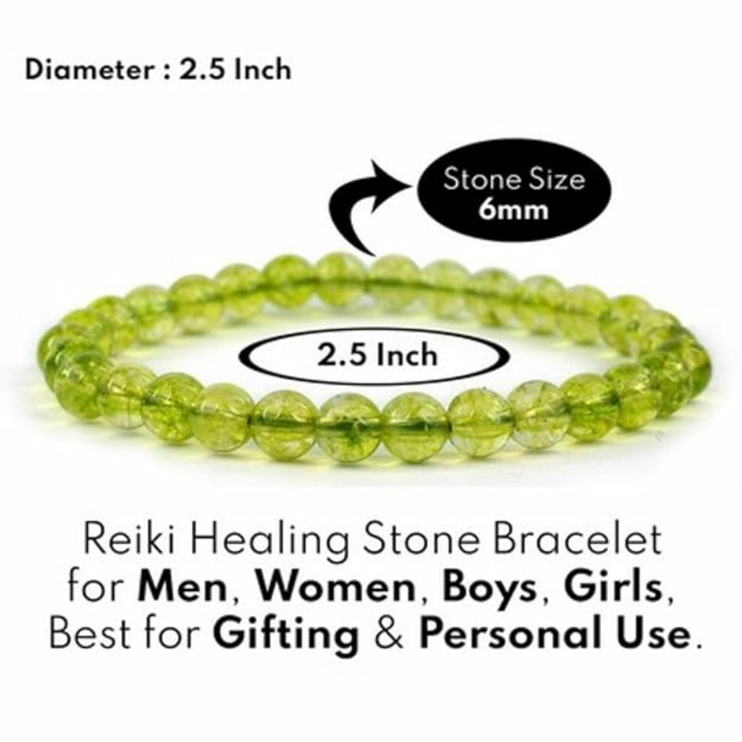 BRAHMAGYAAN Hydro Peridot Bracelet – Handmade Hydro Peridot Gemstone Bead Stretch Bracelet for Prosperity, Positivity & Everyday Elegance