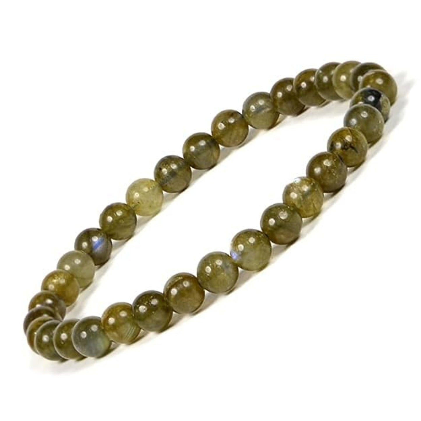 BRAHMAGYAAN Natural Labradorite Bracelet – Handmade Labradorite Gemstone Bead Stretch Bracelet for Protection, Intuition & Everyday Elegance