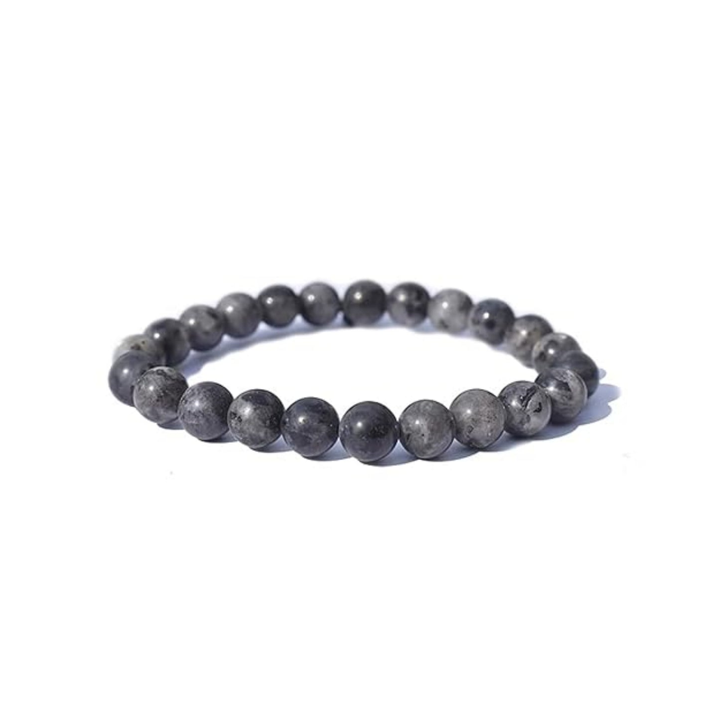 BRAHMAGYAAN Natural Larvikite Bracelet – Handmade Larvikite Gemstone Bead Stretch Bracelet for Protection, Grounding & Everyday Elegance