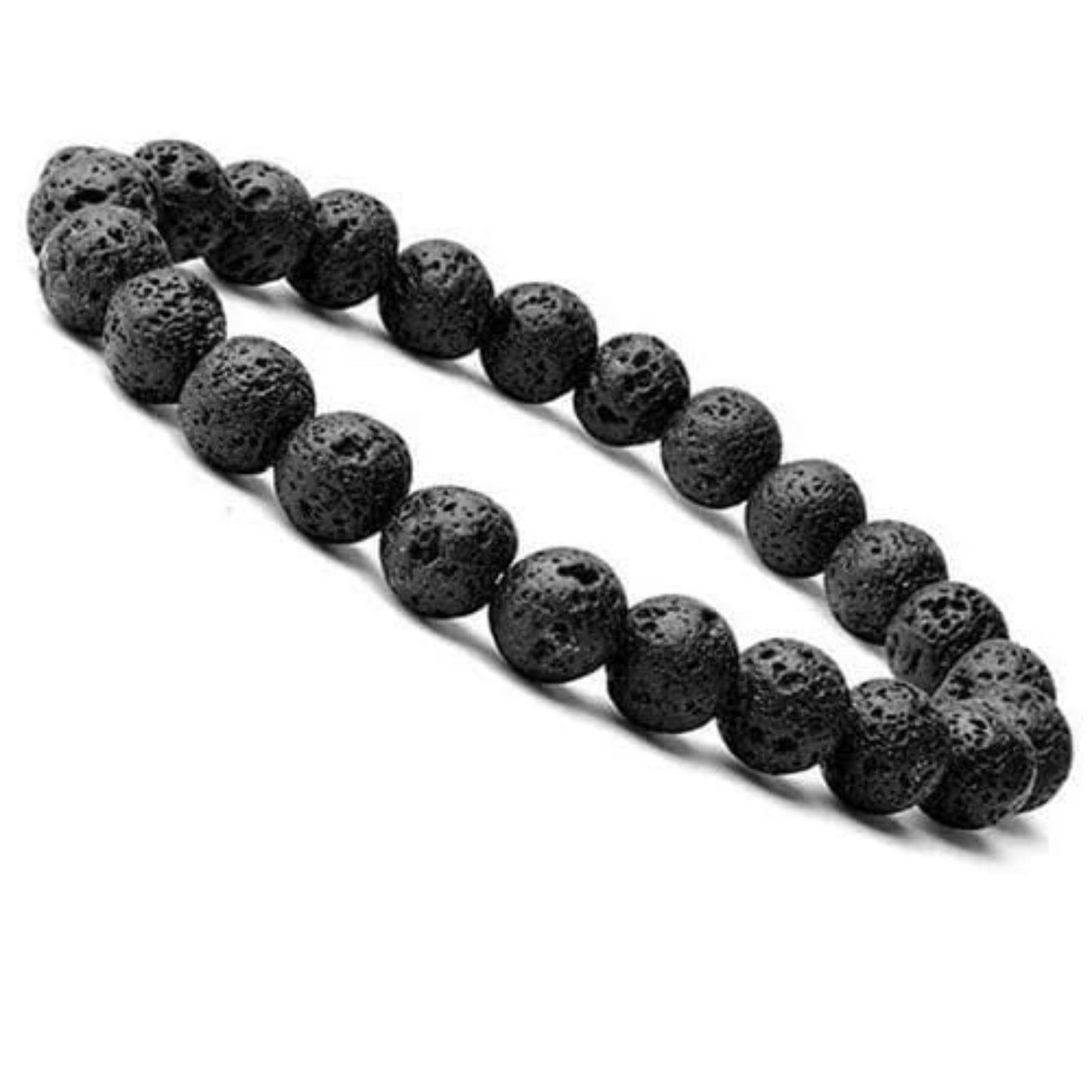 BRAHMAGYAAN Natural Lava Stone Bracelet – Handmade Black Lava Stone Bead Stretch Bracelet for Strength, Grounding & Everyday Elegance
