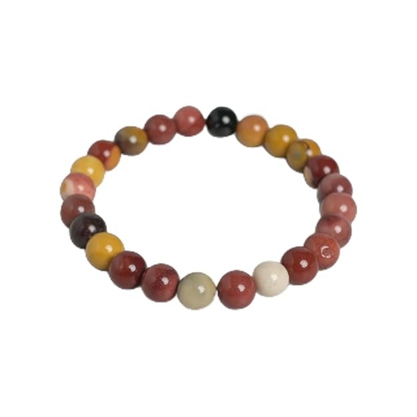BRAHMAGYAAN Natural Mookaite Jasper Bracelet – Handmade Mookaite Gemstone Bead Stretch Bracelet for Strength, Vitality & Everyday Elegance