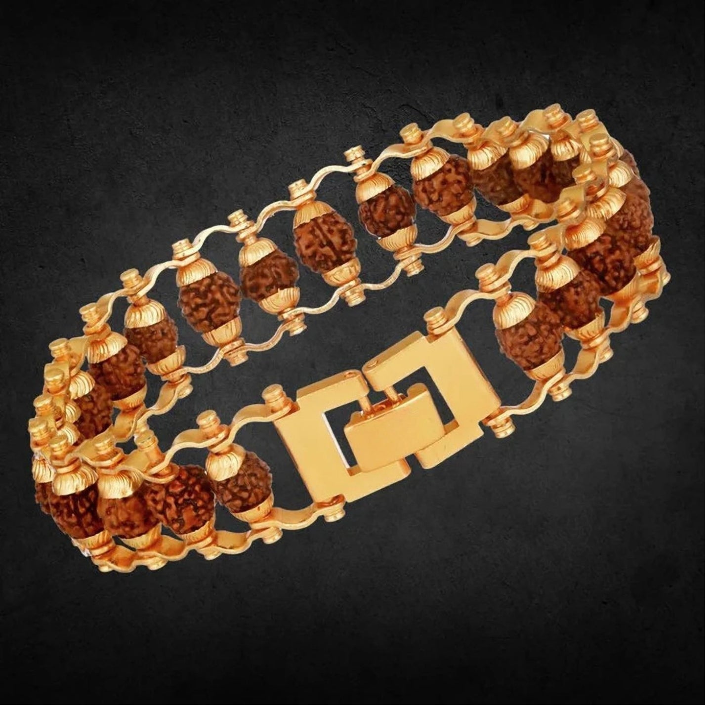 BRAHMAGYAAN Metal Cap Bracelet – Handmade Metal Cap Bead Stretch Bracelet for Style, Sophistication & Everyday Elegance