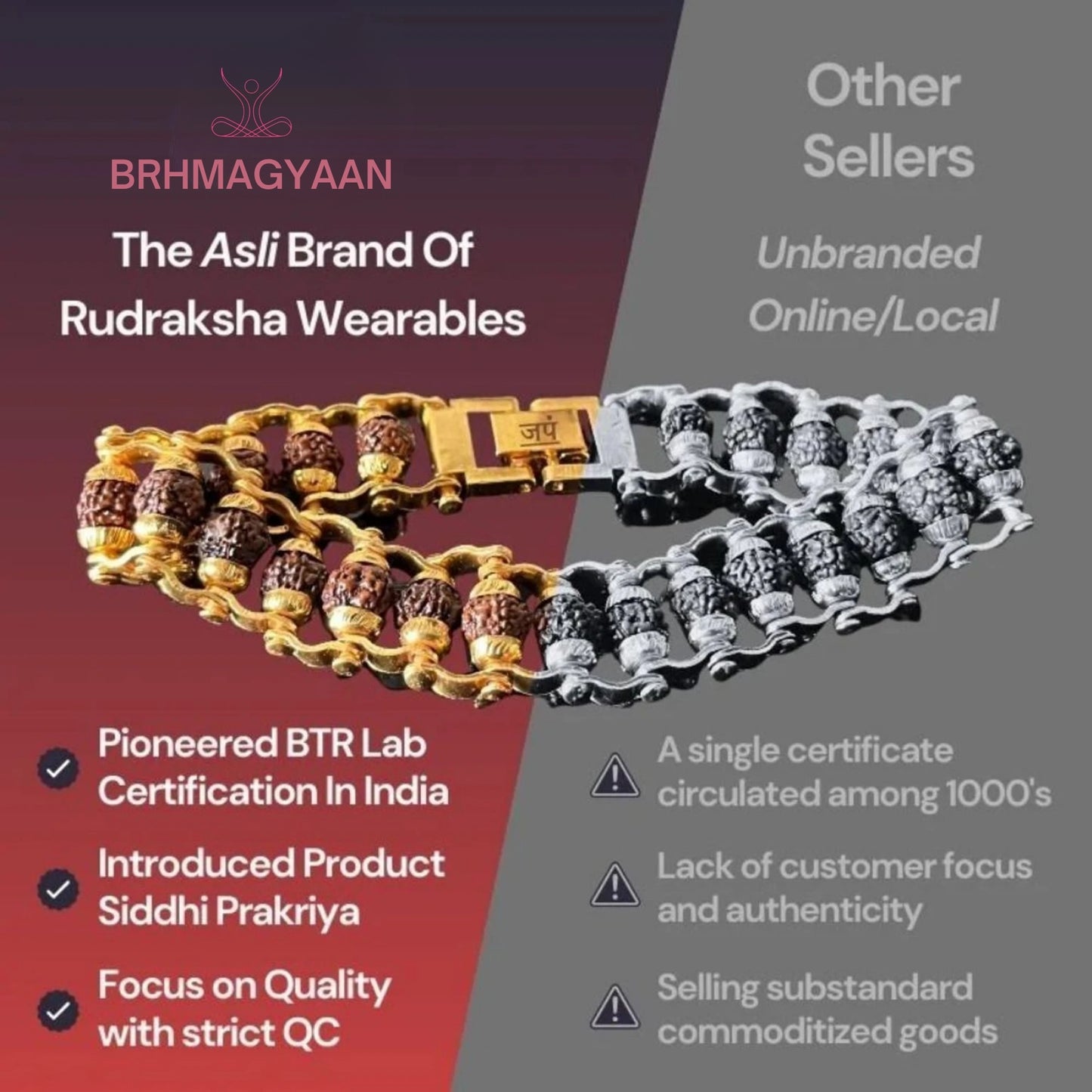 BRAHMAGYAAN Metal Cap Bracelet – Handmade Metal Cap Bead Stretch Bracelet for Style, Sophistication & Everyday Elegance