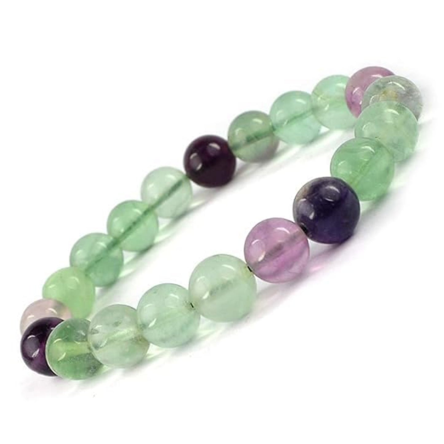 BRAHMAGYAAN Natural Multi Fluorite Bracelet – Handmade Multi-Color Fluorite Gemstone Bead Stretch Bracelet for Clarity, Balance & Everyday Elegance